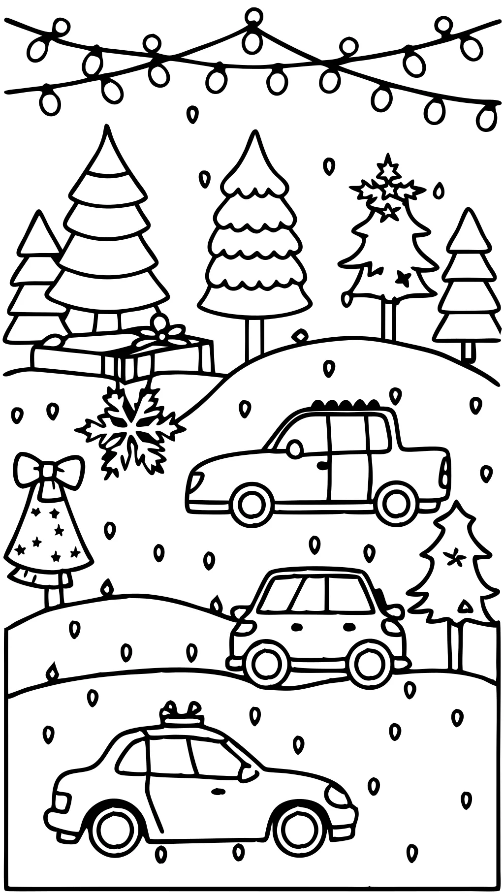 coloriages de Noël voitures